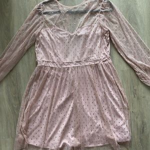 Mesh Pink Glitter Dress